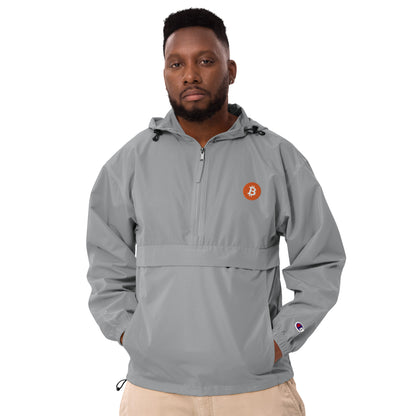 Bitcoin Embroidered Champion Packable Jacket, BTC2