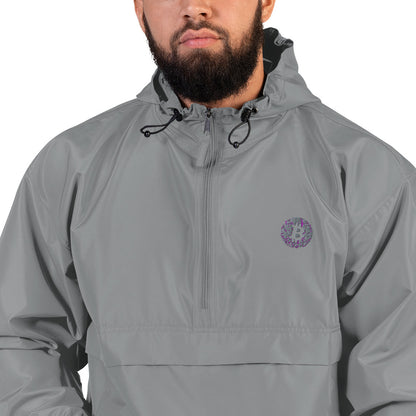 Bitcoin Embroidered Champion Packable Jacket, BTC7