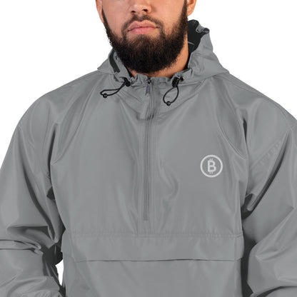 Bitcoin Embroidered Champion Packable Jacket, BTC4