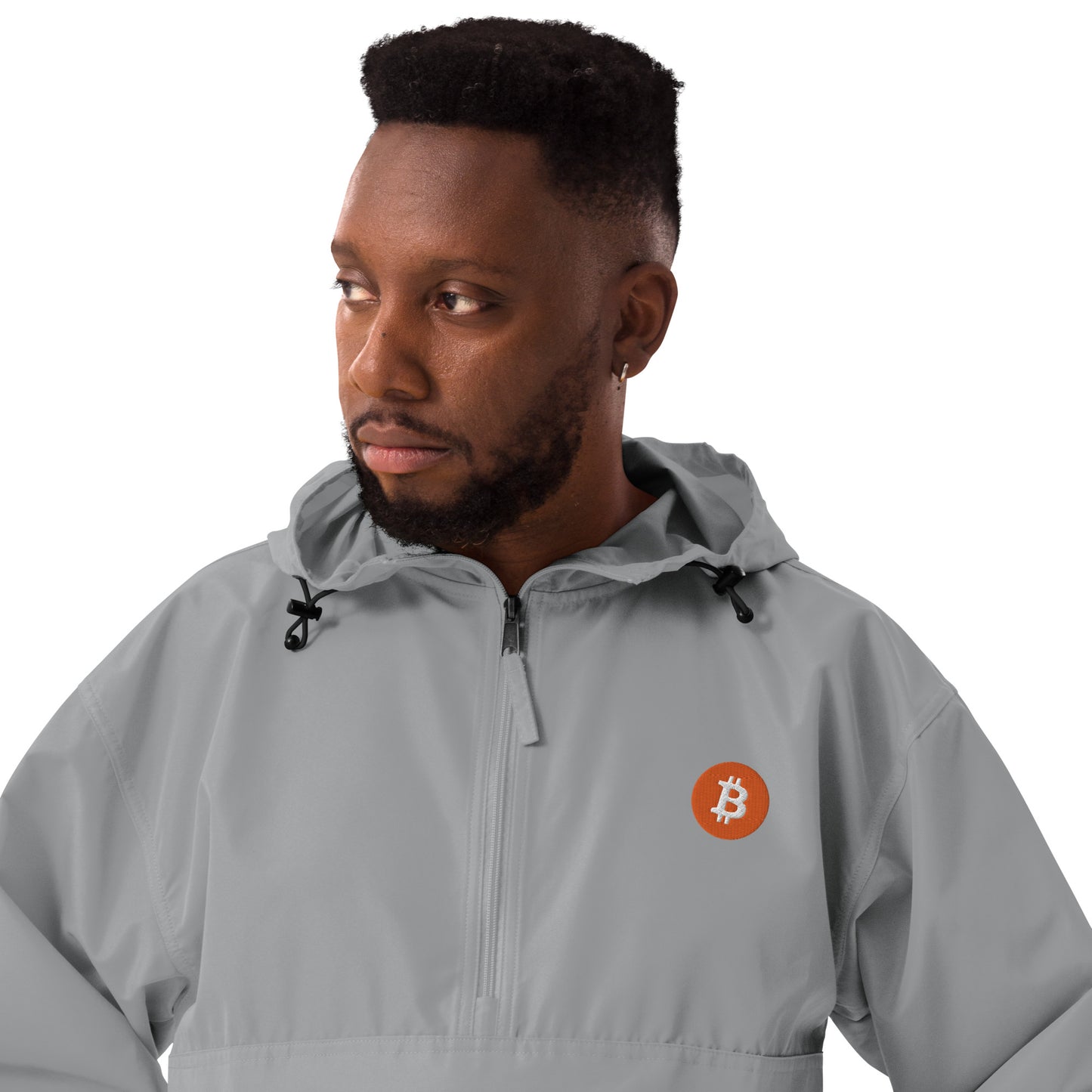 Bitcoin Embroidered Champion Packable Jacket, BTC2