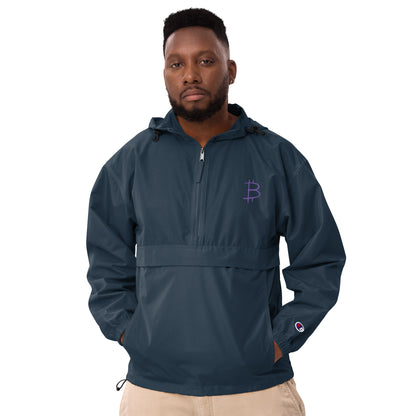 Bitcoin Embroidered Champion Packable Jacket, BTC8