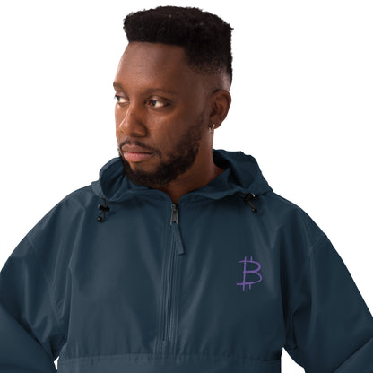 Bitcoin Embroidered Champion Packable Jacket, BTC8