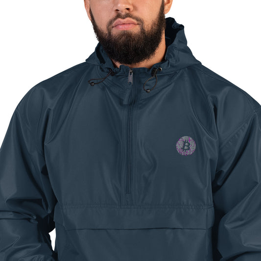 Bitcoin Embroidered Champion Packable Jacket, BTC7