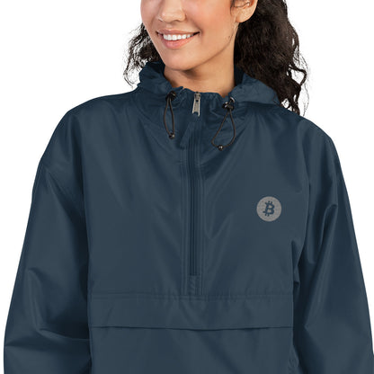 Bitcoin Embroidered Champion Packable Jacket, BTC6