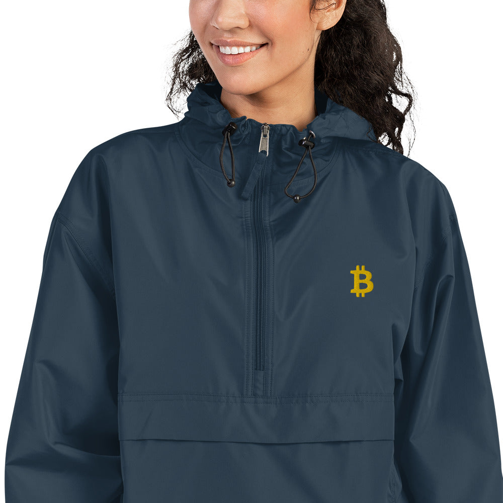 Bitcoin Embroidered Champion Packable Jacket, BTC3