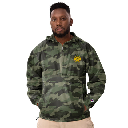 Bitcoin Embroidered Champion Packable Jacket, BTC5