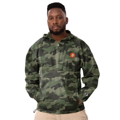 Bitcoin Embroidered Champion Packable Jacket, BTC2