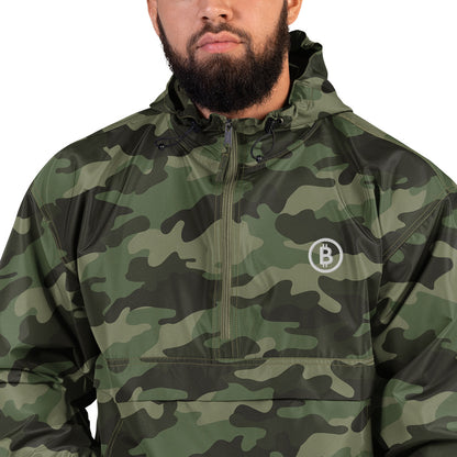 Bitcoin Embroidered Champion Packable Jacket, BTC4