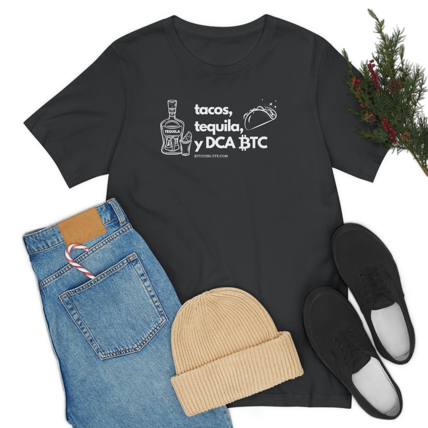 DCA BTC, Tacos, and Tequila T-Shirt - Dark