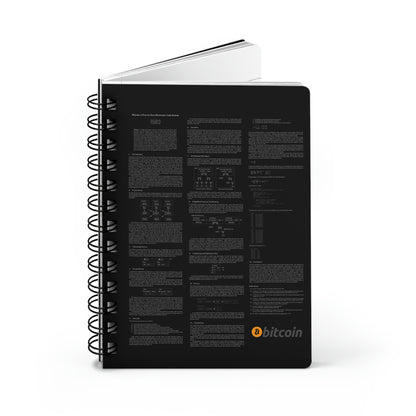 Bitcoin White Paper - White Text on Black Spiral Bound Journal