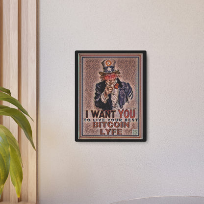 Bitcoin LYFE Uncle Sam Metal Art Sign