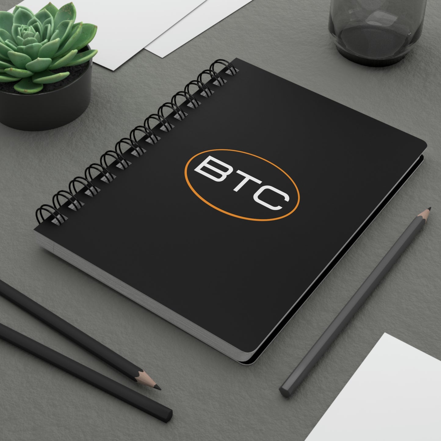 Bitcoin Oval #1 Spiral Bound Journal, Blackout Version