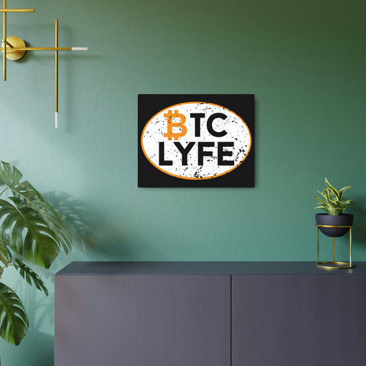 Bitcoin LYFE Oval Metal Art Sign