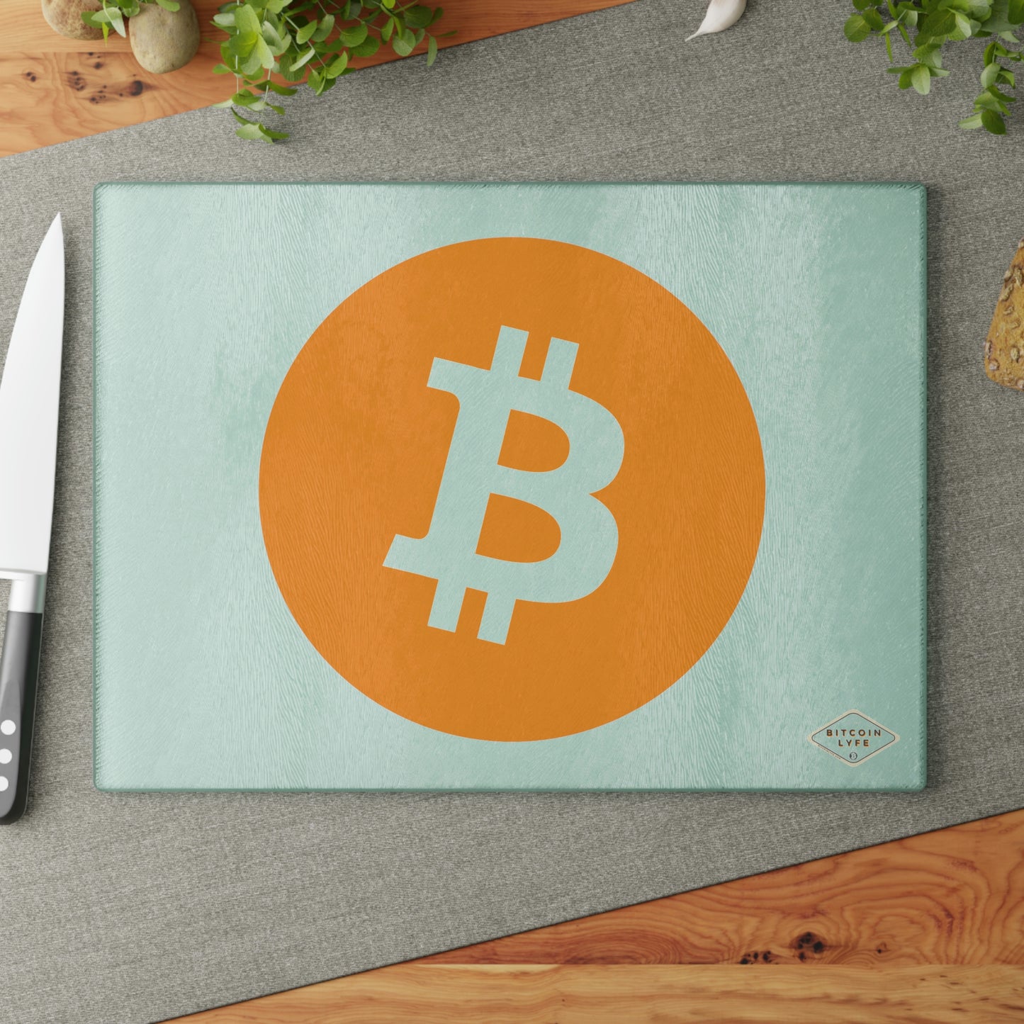 Bitcoin Glass Cutting Board, BTC2