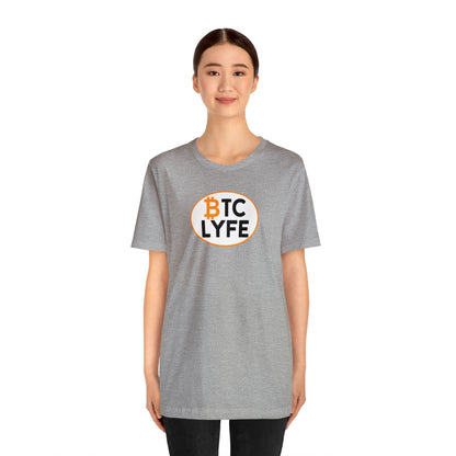 Bitcoin LYFE (Oval) Short Sleeve T-Shirt