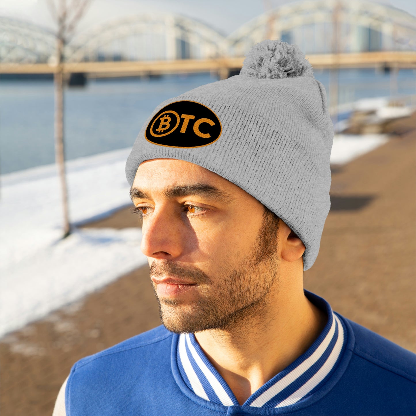 BTC Oval #5 Pom Pom Beanie