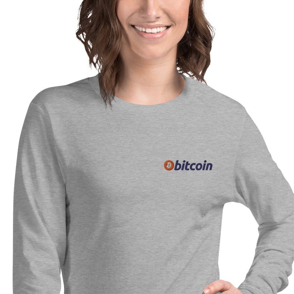 Embroidered Bitcoin Long Sleeve Tee BTC1