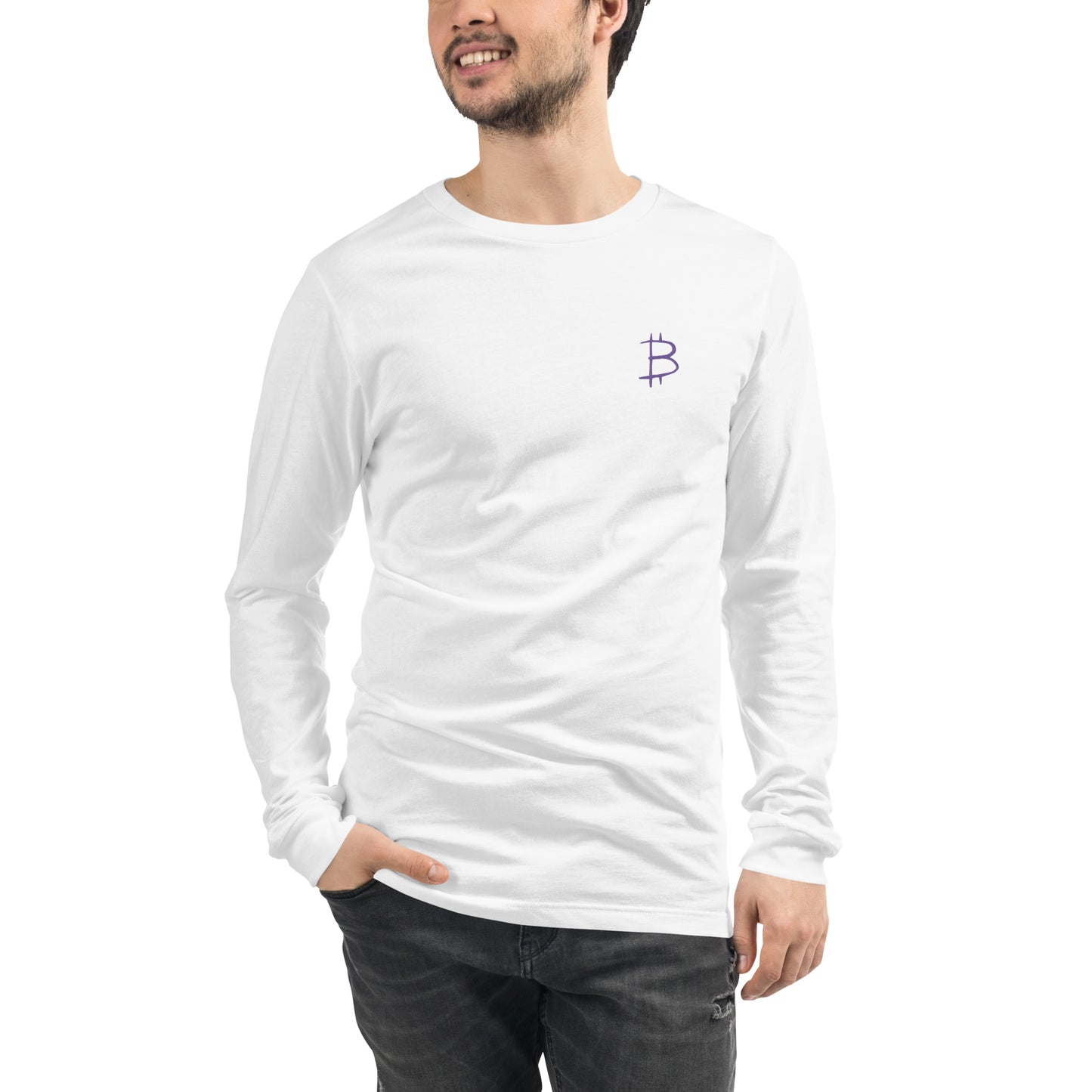 Embroidered Bitcoin Long Sleeve Tee BTC8